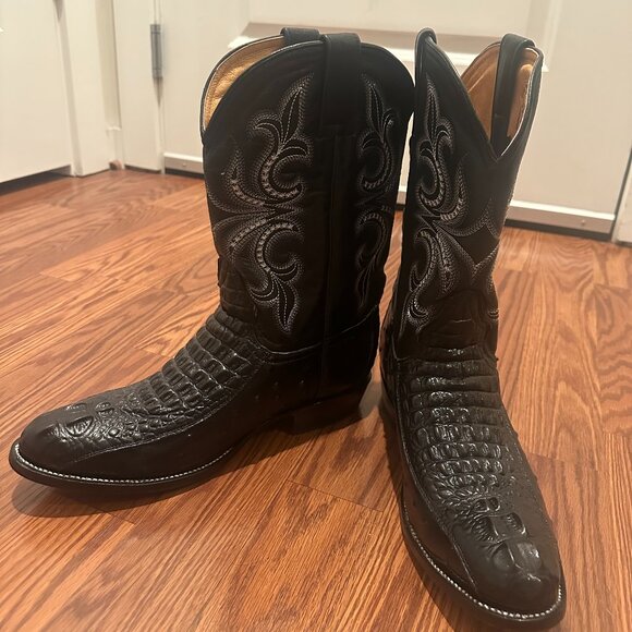 El Patron Men Alligator Leather CowBoy Boots - Picture 1 of 12